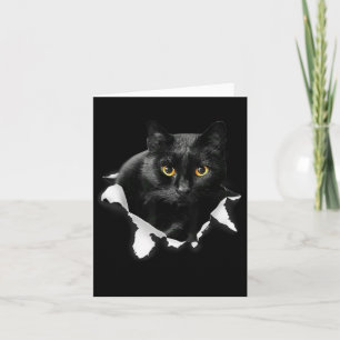 Black Cat Torn Cloth Gifts For Cat Lover, Cat Dad, Card