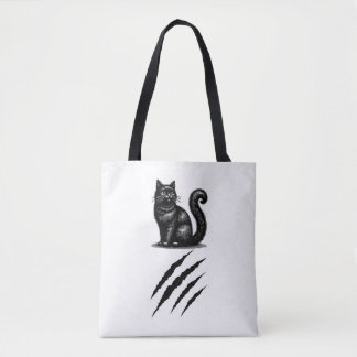 black cat tote bag