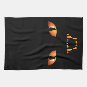 Black Cat Towel Spooky Halloween Cat Tea Towels