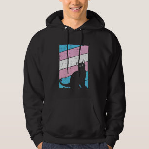 Black Cat Trans-gender Pride Kitten Lover LGBT-Q P Hoodie
