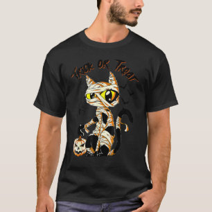 Black Cat Trick Or Treat Halloween Men Women T-Shirt
