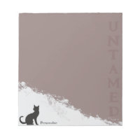 Black Cat Untamed Quote Pink Writing Paper
