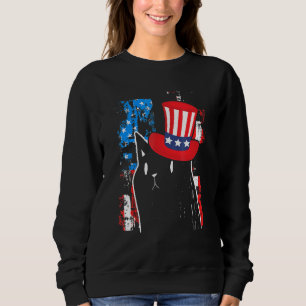 Black Cat Usa Flag Patriotic Kitten American Patri Sweatshirt