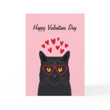 Black Cat Valentines Card Love Cats