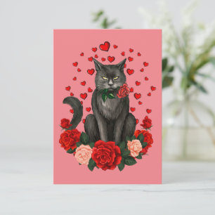 Black Cat Valentines Day Boys Girls Official Teena Card
