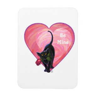 Black Cat Valentine's Day Magnet