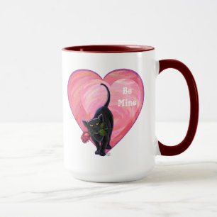 Black Cat Valentine's Day Mug