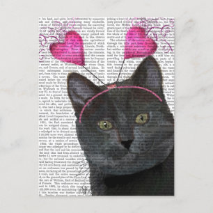 Black Cat Valentines Holiday Postcard