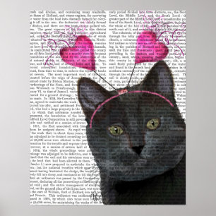 Black Cat Valentines Poster