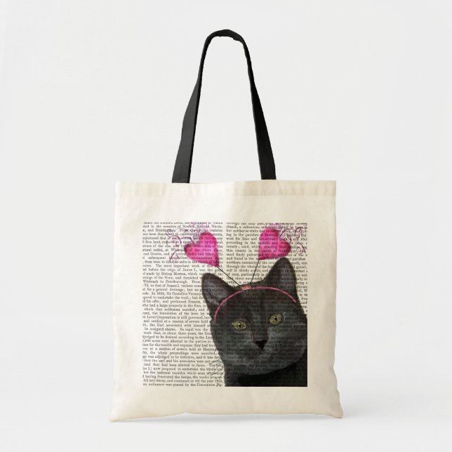 Black Cat Valentines Tote Bag (Front)