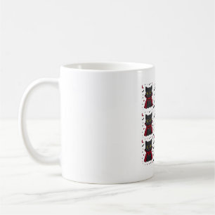 Black Cat Vampire Cape Halloween Pattern Coffee Mug