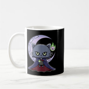 Black Cat Vampire Dracula And Magic Fire For Coffee Mug