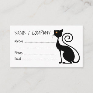 Black Cat Vintage Style Design Business Card