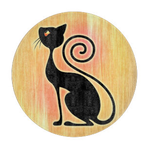Black Cat Vintage Style Design Cutting Board