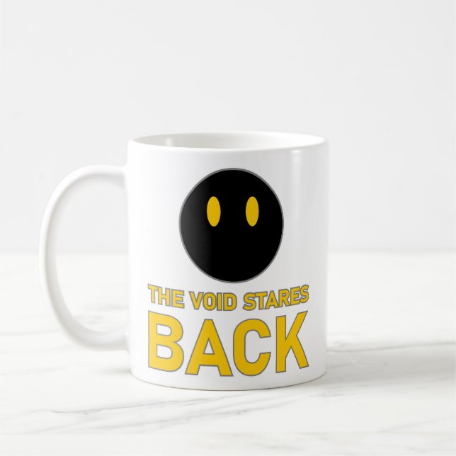 Black Cat Void Eyes The Void Stares Back Coffee Mug (Left)