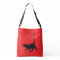 "Black Cat Walk" Red Cross Body Bag