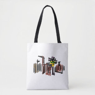 Black Cat walking in autumn cool  Tote Bag