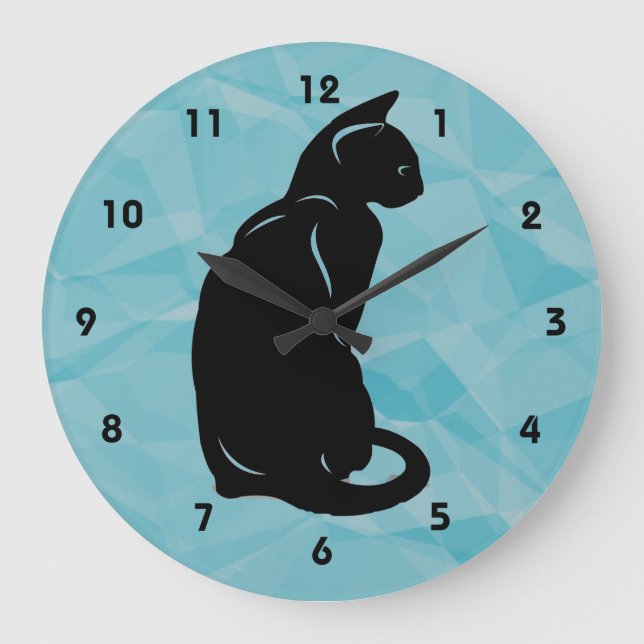Black Cat Wall Clock (Front)