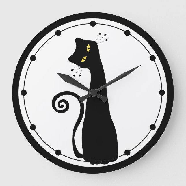 Black Cat Wall Clock (Front)