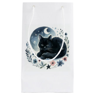 Black Cat Watercolor Gift Bag