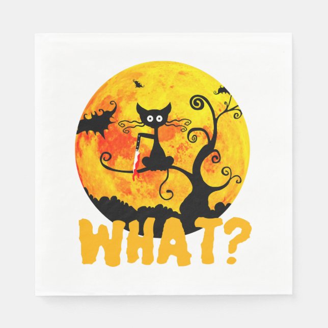 Black Cat What Black Cat - Napkin (Front)