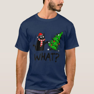 Black Cat What Christmas, Funny Christmas T-Shirt