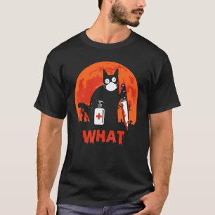 Black Cat What Murderous Cat With Knife Black Cat  T-Shirt