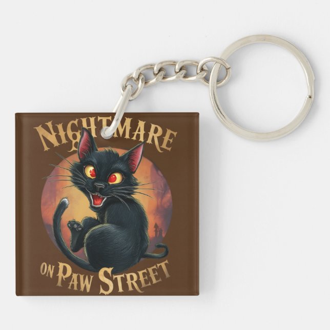 Black Cat Where Horror Meets Fantasy Key Ring (Back)