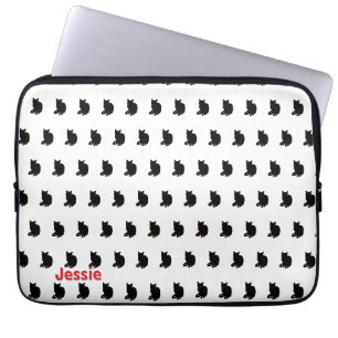 Black Cat (White) Laptop Sleeve
