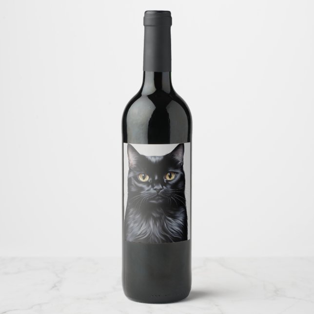 Black Cat Wine Label (Front)