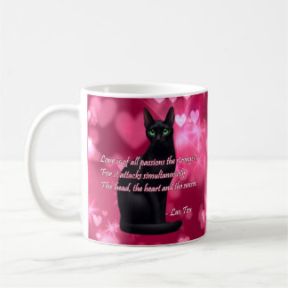 Black Cat Wisdom - Shiny Hearts Coffee Mug
