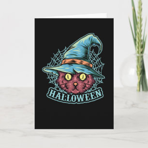 Black Cat Witch Card