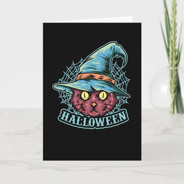 Black Cat Witch Card (Front)