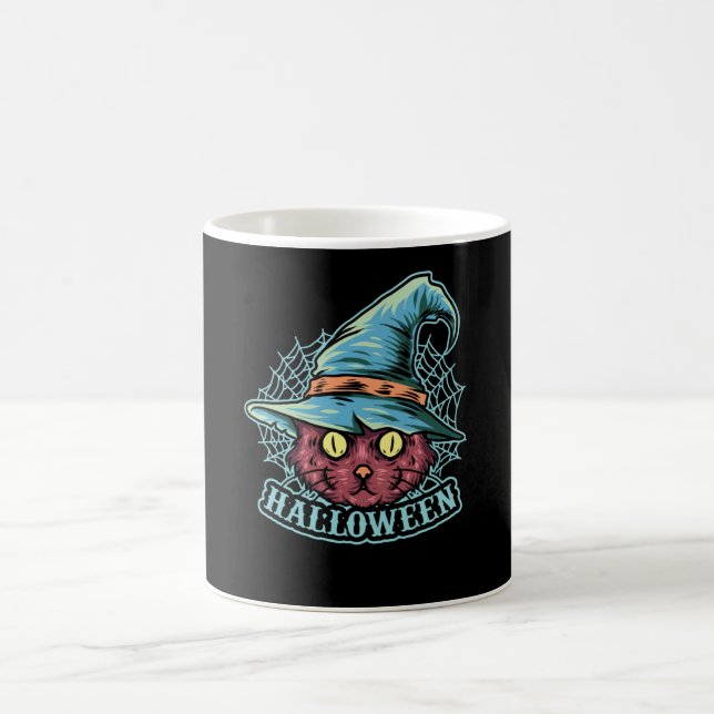 Black Cat Witch Coffee Mug (Center)