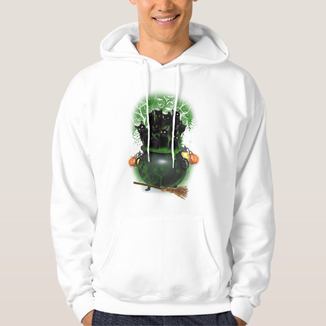 Black Cat Witch Halloween Tshirt (Front)