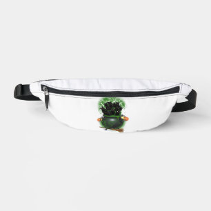 Black Cat Witch Halloween Tshirt Bum Bags