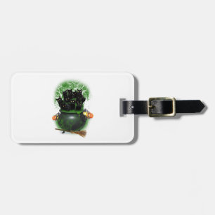 Black Cat Witch Halloween Tshirt Luggage Tag