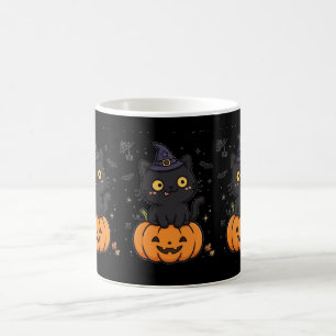 Black Cat Witch Hat Halloween Coffee Mug