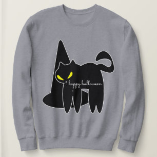 Black Cat Witch Hat Halloween Sweatshirt