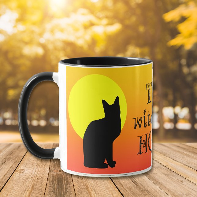 Black Cat Witching Hour Halloween Mug (Creator Uploaded)