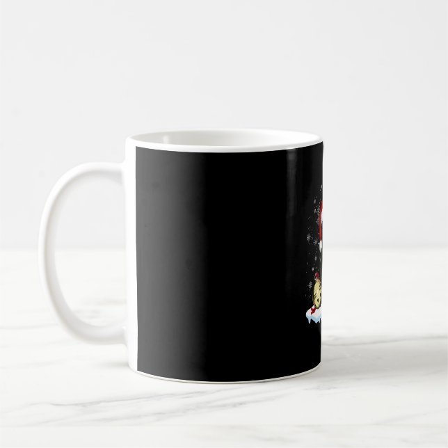 Black Cat With A Santa Hat Christmas Cat Costume Coffee Mug (Left)