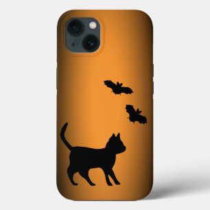Black Cat with Bat iPhone 13 Case