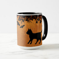 Black Cat with Bat , Happy Halloween