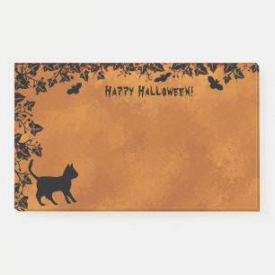 Black Cat with Bat , Happy Halloween Post-it Notes