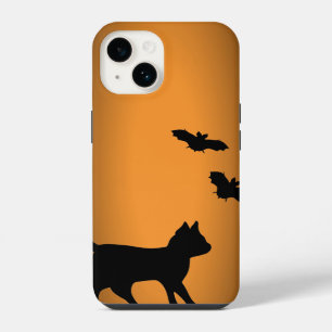 Black Cat with Bat iPhone Case