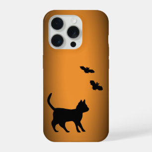 Black Cat with Bat iPhone 15 Pro Case