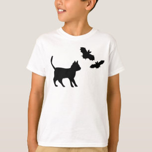 Black Cat with Bat T-Shirt