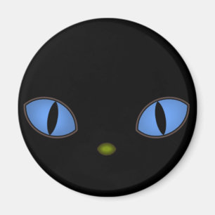 Black Cat With Big Blue Eyes Magnet
