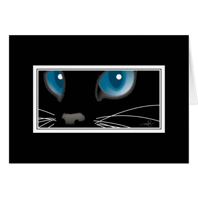 Black Cat with Blue Eyes (Front Horizontal)