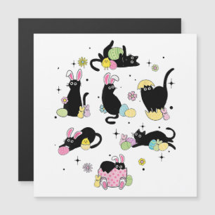 Black Cat with Bunny Eggs